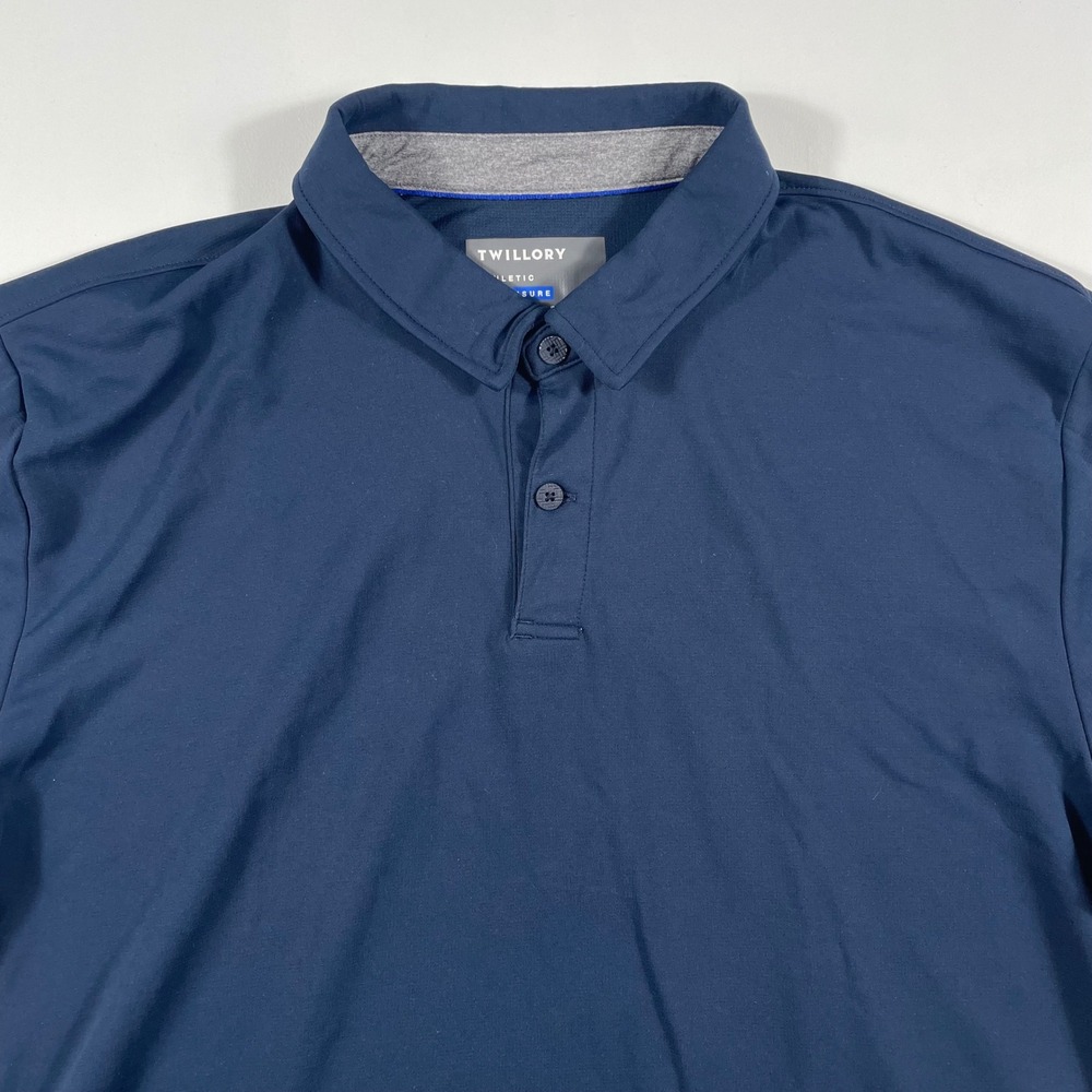 Twillory Polo Shirt Mens 2XL Athleisure Performance Short Sleeve Navy Blue